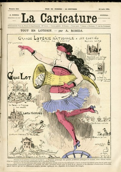 Ilustración de Albert Robida (1848-1926) para la portada de La Caricatura (1880) de Albert Robida