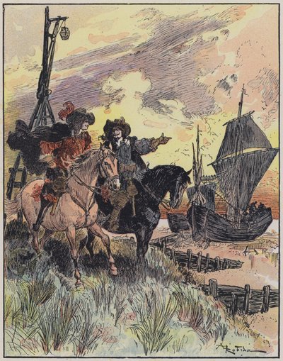 Ilustración para Le Capitaine Bellormeau de y ilustrado por A Robida de Albert Robida
