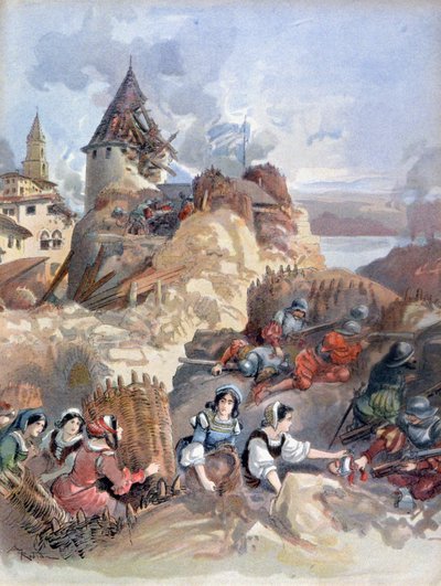 Damas en el sitio de Marsella de Albert Robida