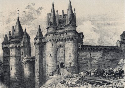 Le Chatelet en Vitré en Ille-et-Vilaine - La vieja Francia - Bretaña - texto, dibujos y litografías, por Albert Robida (1848-1926) sin fecha finales del siglo XIX de Albert Robida