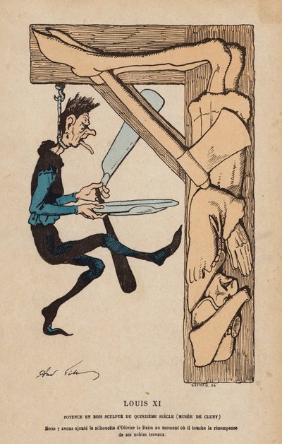 Luis XI, rey de Francia (grabado coloreado) de Albert Robida