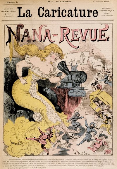 Nana-Revue: caricatura sobre Zola y su obra 