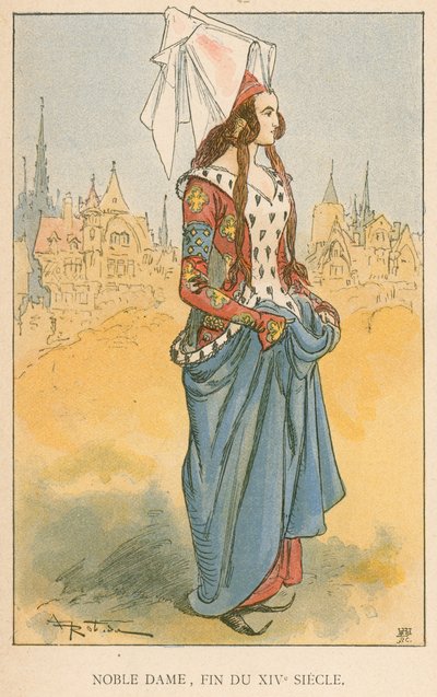 Dama Noble, Fin del Siglo XIV de Albert Robida
