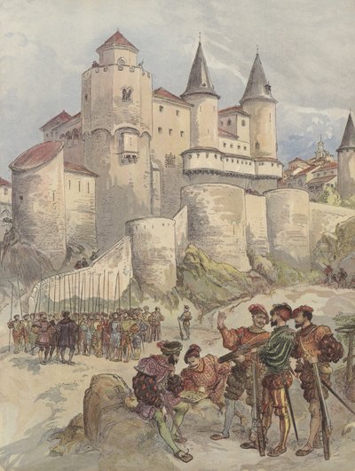 Prisionero, Francisco I está encerrado en una torre del Alcázar en Madrid de Albert Robida