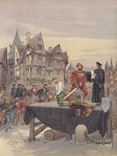 San Vallier es perdonado en el cadalso de Albert Robida