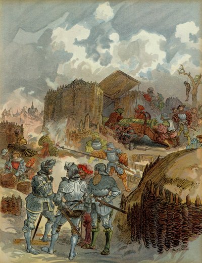 Sexta guerra italiana (1521-1526): Pierre Terrail de Bayard en el sitio de Mezieres en 1521 de Albert Robida