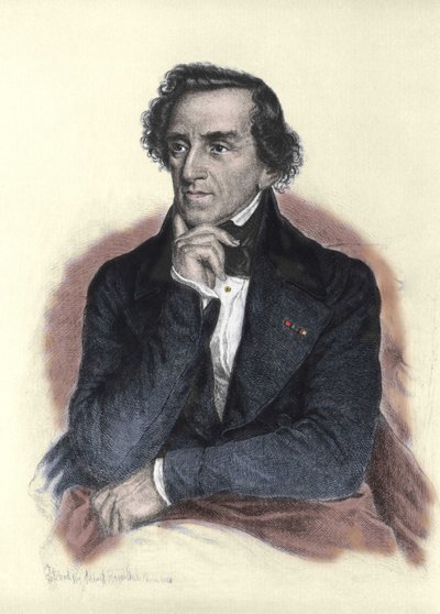Retrato de Giacomo Meyerbeer (1791-1864), compositor alemán. Dibujo de Albert Rosenthal de Albert Rosenthal