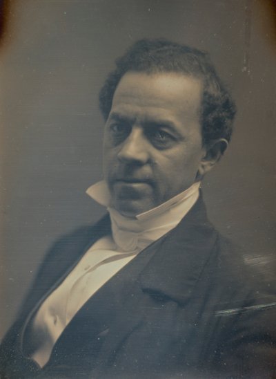 Caballero de cuello formal y corbata blanca de Albert Sands Southworth