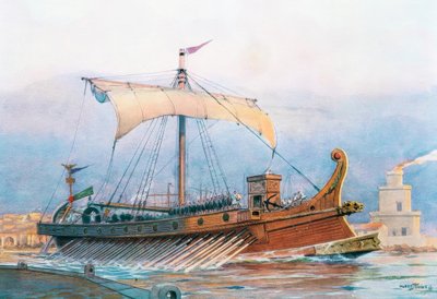 Barco imperial romano saliendo del arsenal de Albert Sébille