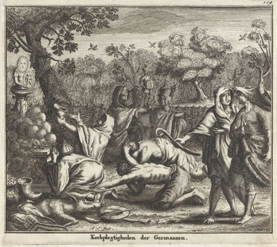 Los teutones adoran a uno de sus dioses Ceremonias de la iglesia de los alemanes (título sobre el objeto) de Albert Schut