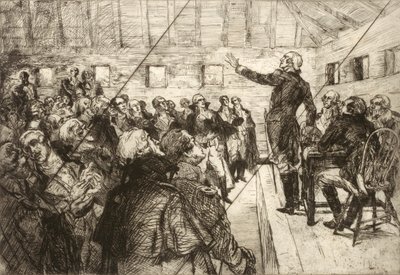 Washington impide una dictadura militar (lámina cancelada de la carpeta "The Bicentennial Pageant of George Washington") de Albert Sterner