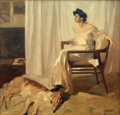 Dama con galgo de Albert Weisgerber