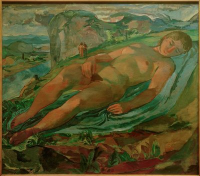 Reclinada en un paisaje montañoso (ant. Madre Tierra) de Albert Weisgerber