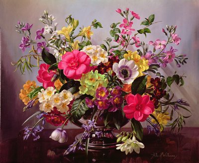 Fresias, prímulas y campanillas de Albert Williams