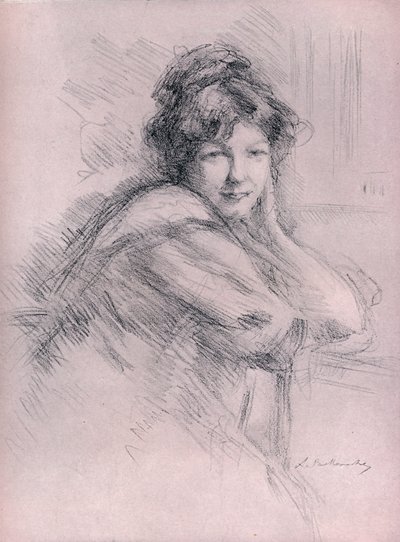 Retrato litográfico de una mujer, c1905 de Albert de Belleroche