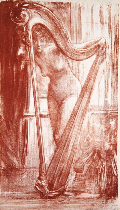 Niña con arpa, 1903 de Albert de Belleroche