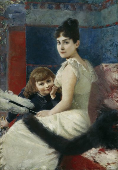 Irene von Keller con su hijo Balthasar de Albert von Keller