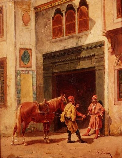 Árabes en una puerta de Alberto Pasini