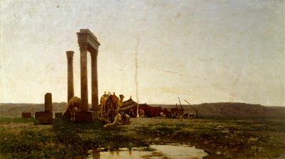 Ruinas clásicas en el desierto de Alberto Pasini