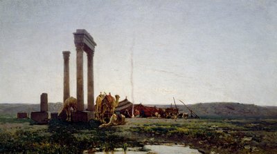 Ruinas de un templo en el desierto de Alberto Pasini