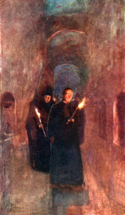 Una procesión en la catacumba de Calixto de Alberto Pisa