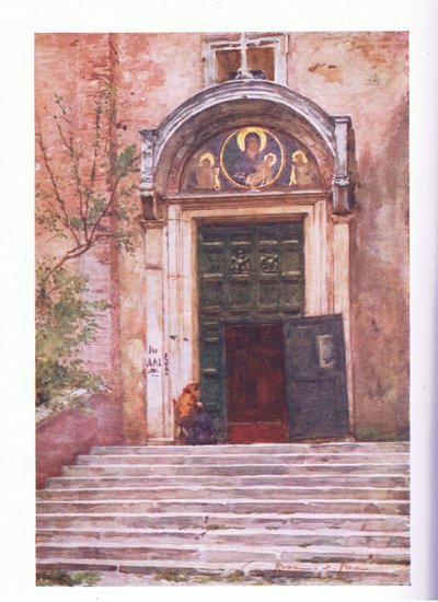 Entrada a Ara Coeli, desde el Foro, de Roma publicada por A & C Black Ltd, 1925 de Alberto Pisa