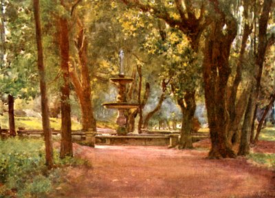 Avenida de Ilex y Fuente (Fontana Scura) Villa Borghese de Alberto Pisa
