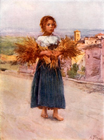 Pequeña espigadora en la Campagna de Alberto Pisa