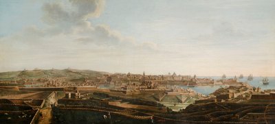 Una de un conjunto de siete vistas de La Valeta, Malta y sus alrededores, c.1753 de Alberto Pullicino