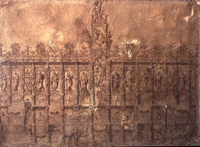 Diseño de la sillería del coro (pluma y tinta sobre papel) de Alberto de or Joaquin de(1674 1724) Churriguera