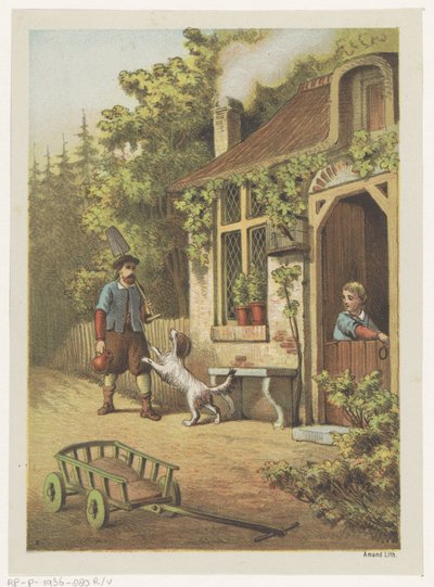 Saludo en el patio de Albertus Barend Hendrik Braakensiek