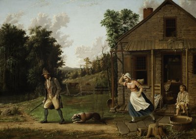 Rip Van Winkle Expulsado de Casa por Dame Van Winkle de Albertus D.O Browere