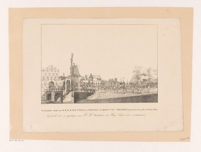 Entrada de la princesa Marianne y su marido, el príncipe Alberto, en Utrecht, 1830 La entrada solemne de H.H.K.K.H.H. El príncipe y los príncipes Alberto de Prusia en Utrecht el 2 de octubre de 1830 (título sobre el objeto) de Albertus Verhoesen