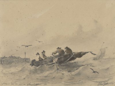 Cuatro hombres en un bote de remos de Albertus van Beest