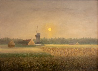 Windmilla en Latem a la luz de la luna de Albijn Van den Abeele