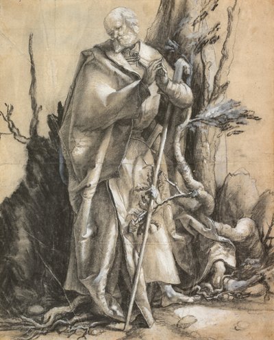 Santo barbudo en un bosque, c. 1516 de Albrecht Dürer