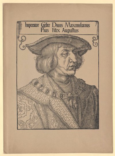 Emperador del Sacro Imperio Romano Germánico Maximiliano I (huella) de Albrecht (after) Durer or Duerer