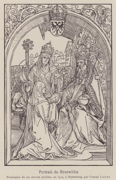 Hrotsvitha de Gandersheim de Albrecht (after) Durer or Duerer