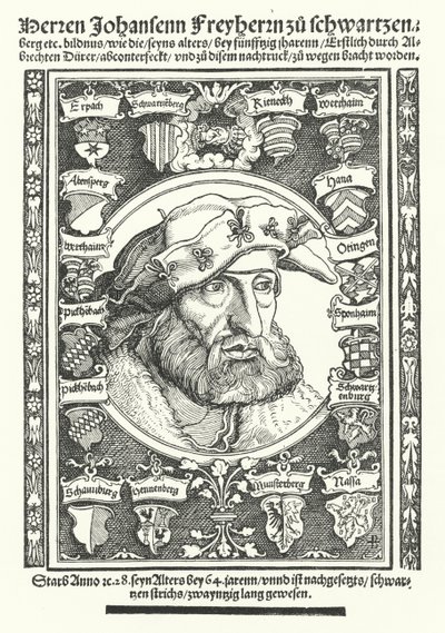 Johann de Schwarzenberg, moralista, poeta y reformador alemán de Albrecht (after) Durer or Duerer