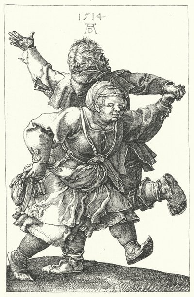 Pareja de campesinos bailando de Albrecht (after) Durer or Duerer