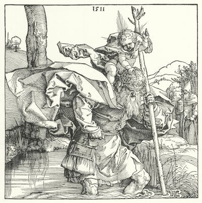 San Cristóbal llevando al Niño Cristo de Albrecht (after) Durer or Duerer