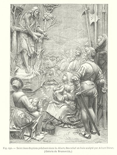 San Juan Bautista predicando en el desierto (grabado) de Albrecht (after) Durer or Duerer