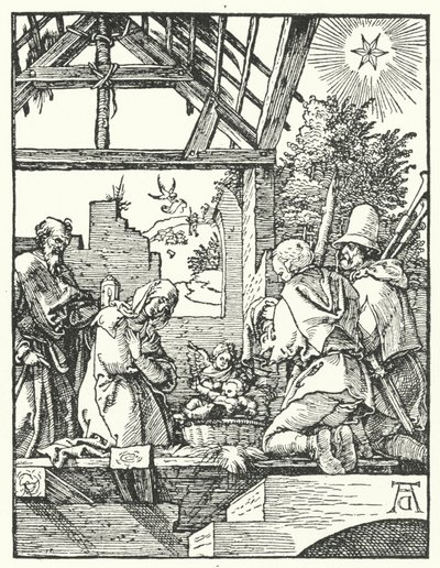 La adoración de los pastores (grabado) de Albrecht (after) Durer or Duerer