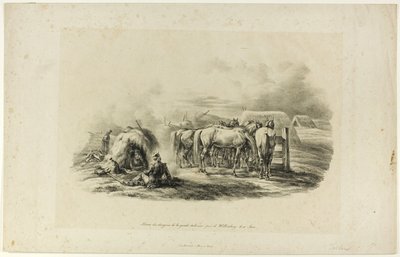 Bivouac de los Dragones de la Guardia Italiana cerca de Wittenberg el diez de junio de Albrecht Adam