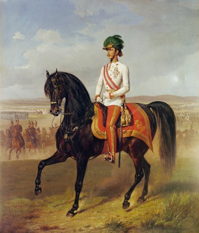 El emperador Francisco José I a caballo ... de Albrecht Adam