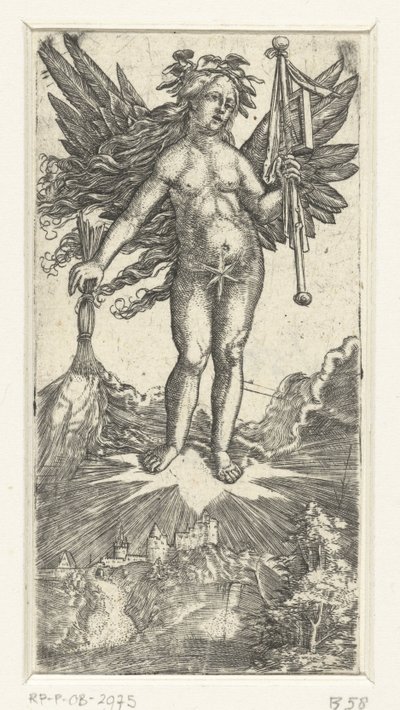 Figura femenina alegórica con alas de Albrecht Altdorfer