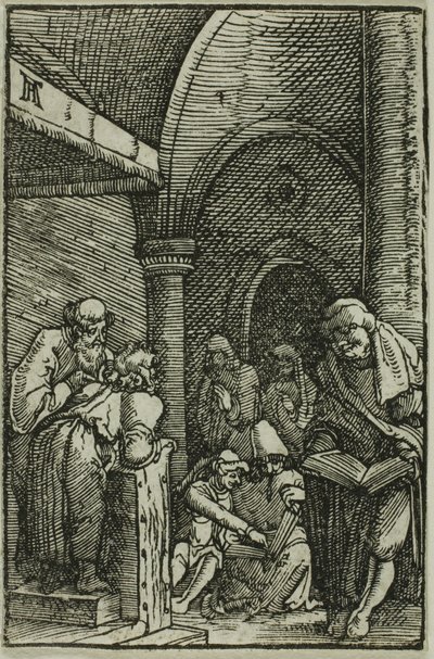 Cristo entre los doctores, de La caída y redención del hombre de Albrecht Altdorfer