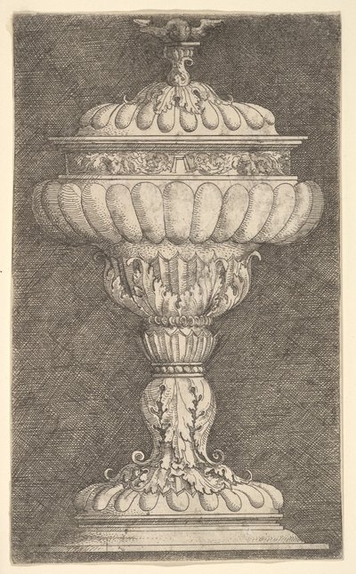 Copa cubierta con una bola alada en la parte superior de Albrecht Altdorfer