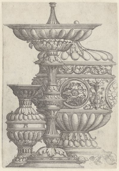 Tres copas decoradas Jarrones, jarras y tinajas (título de la serie) de Albrecht Altdorfer