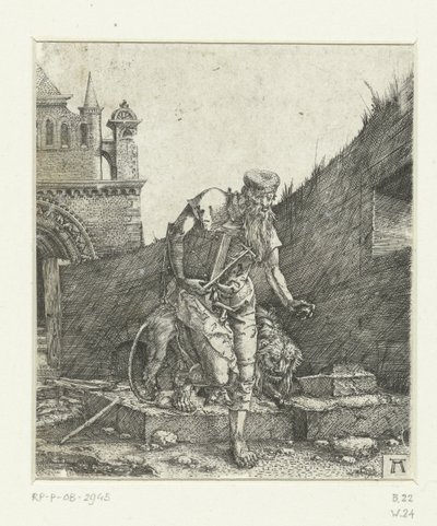 San Jerónimo en el patio de una iglesia de Albrecht Altdorfer